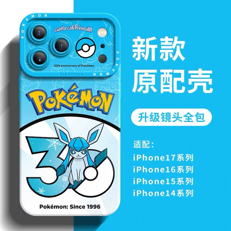 เคสซิลิโคนลายการ์ตูนญี่ปุ่น Pokemon รุ่นครบรอบ 30 ปี ตอนที่ 18 | อีวุยร่างพัฒนา Flareon Vaporeon Jolteon Espeon Umbreon Leafeon Glaceon Sylveon 8 สไตล์ - เคสโทรศัพท์ Samsung Galaxy S26 S25 S24 S23 FE Ultra Edge