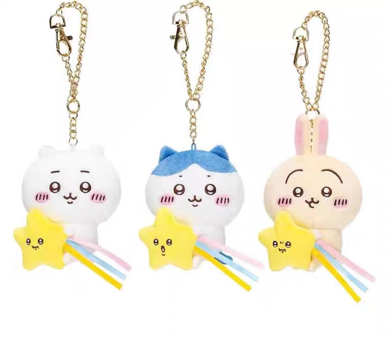 Japan ChiiKawa with Shooting Star | ChiiKawa Hachiware Usagi - Mini Plush Doll Keychain KawaiiGiftLand