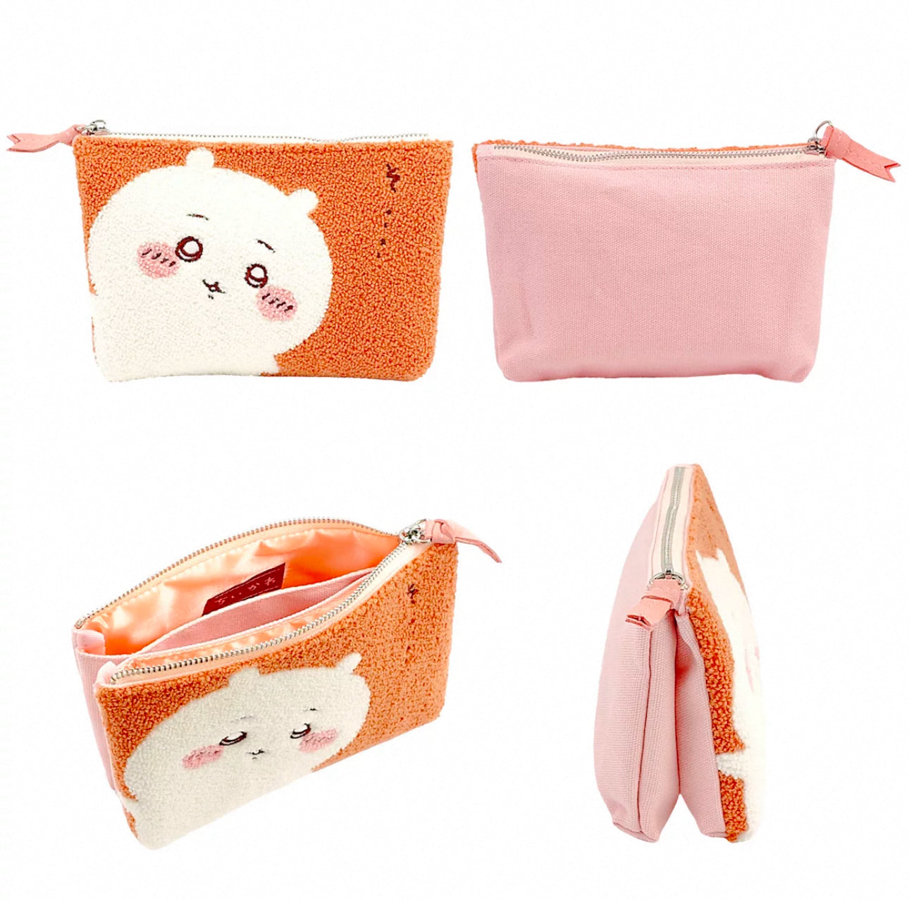 Japanese Cartoon Chiikawa Punch Needle Make Up Bag | ChiiKawa Hachiware Usagi Momonga Kurimanju Shisa Kani - Kawaii Plush Doll Purse Bag KawaiiGiftLand