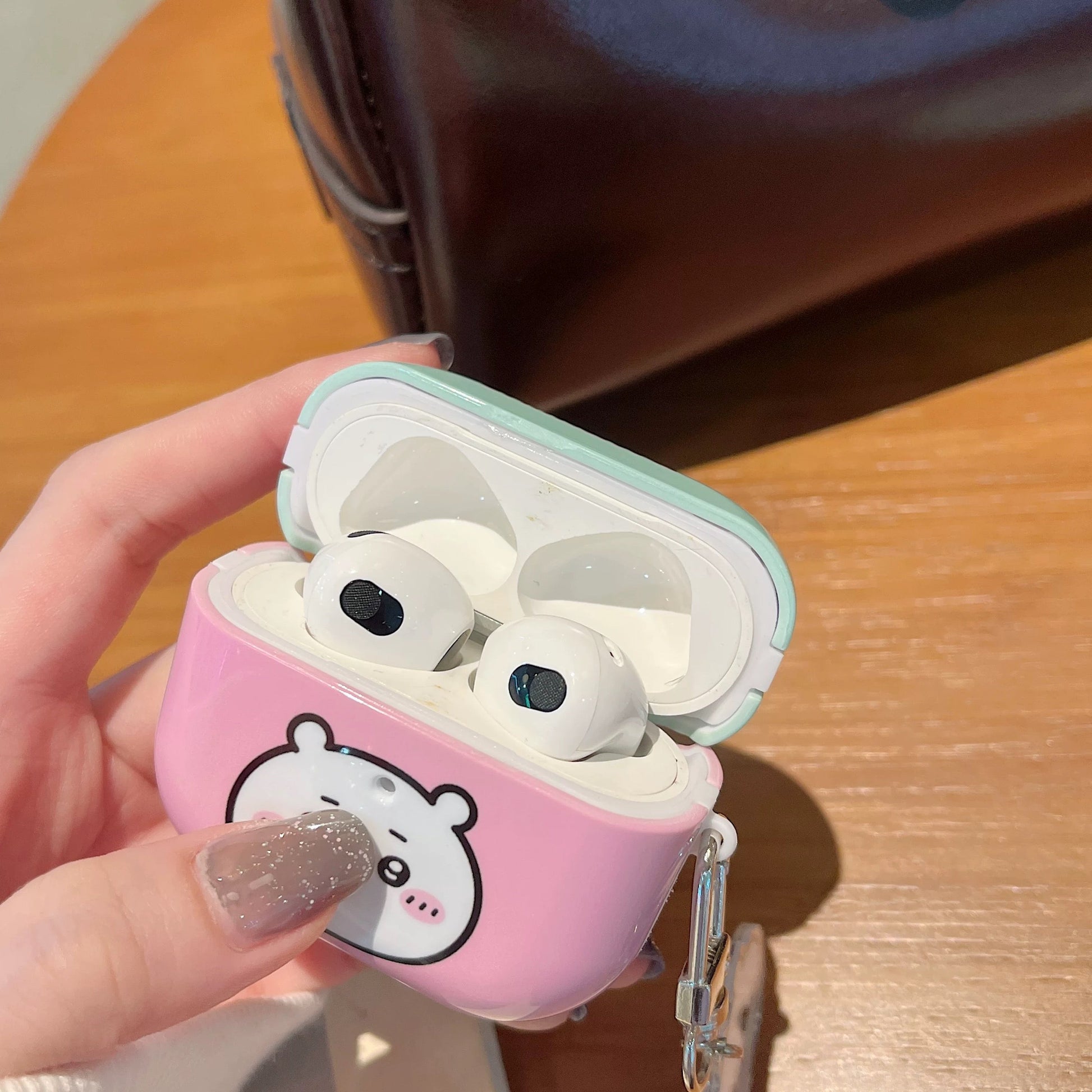 Japanese Cartoon ChiiKawa Pastel Colour | Chiikawa Hachiware Usagi Pink Blue Yellow Mint with Keychain - AirPods AirPodsPro AirPods3 AirPods4 Case KawaiiGiftLand