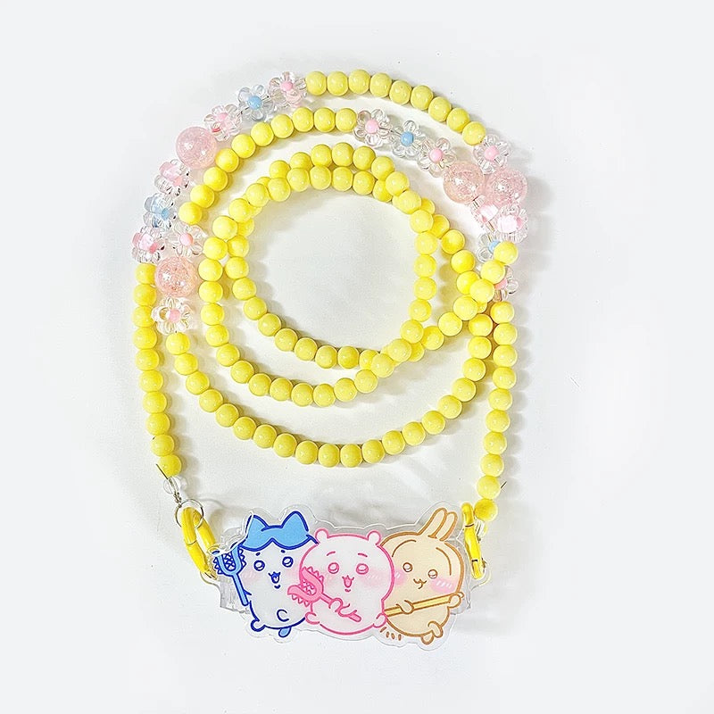 Japanese Cartoon Phone Back Clip with Phone Lanyard | Chiikawa Hachiware Usagi - for All Smart Phones KawaiiGiftLand
