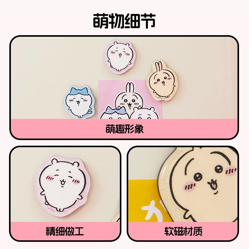 ChiiKawa X Miniso | ChiiKawa Hachiware Usagi Momonga Kurimanju Rakko Magnet with Card - Kawaii Item Cute Accessories KawaiiGiftLand