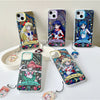 Japanese Cartoon Sailor Moon Phone Case with Strap Anime Version | Laser Glass Window Sailor Moon Mercury Mars Jupiter Venus- iPhone Case PLUS SE2 XS XR X 11 12 13 14 15 16 16e 17 17e Pro Promax 12mini 13mini