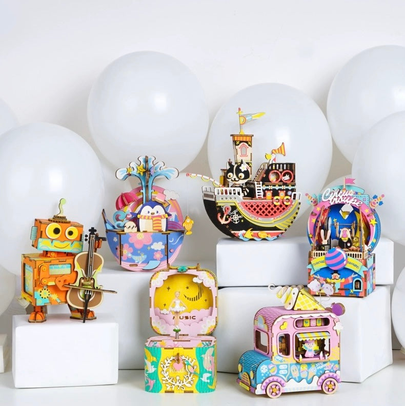 Craft Kits Wooden Music Box | Playful & Fun - DIY Handmade Mini World Miniature Gift