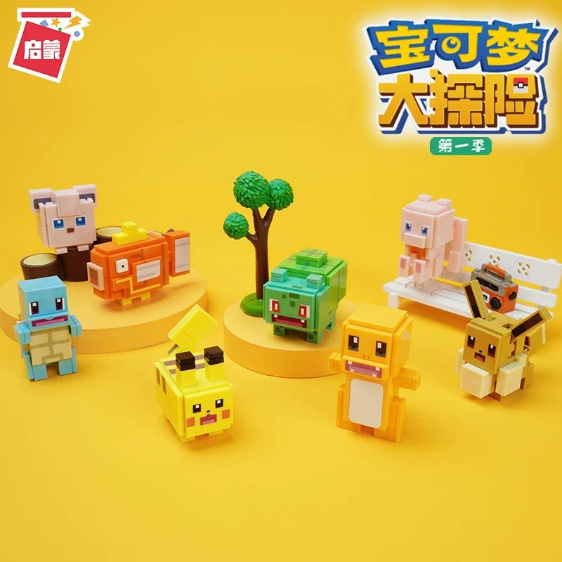 Pokemon Adventures Build Blocks Part 1 | Pikachu Charmander Jigglypuff Mew Magikarp Bulbasaur Squartle - Moveable Building Blocks Toy Collections