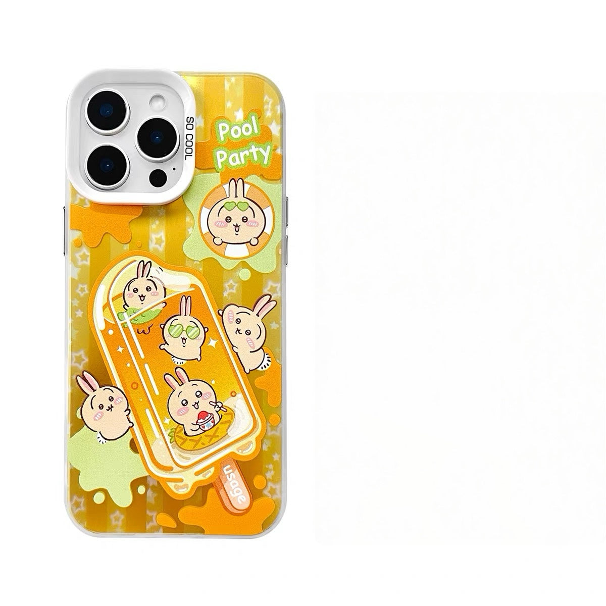 Japanese Cartoon ChiiKawa Summer Ice Bar Laser Case | ChiiKawa Hachiware Usagi Momonga - iPhone Case 11 12 13 14 15 16 16e 17 17e 18 Pro Promax