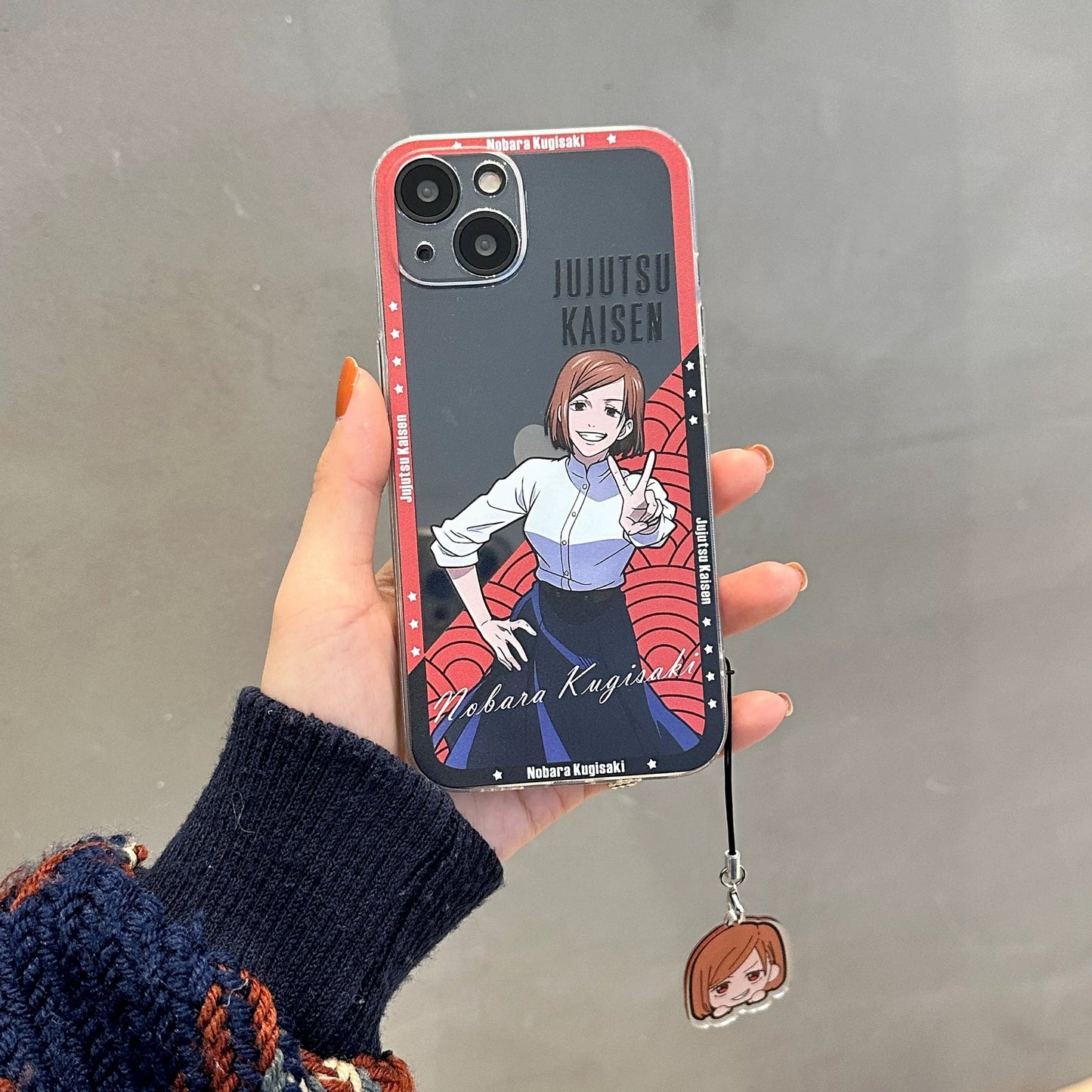 Japanese Anime Jujutsu Kaisen Clean Phone Case with Strap | Nanami Zenin Maki Kugisaki Nobara Panda - iPhone Case 7 8 PLUS SE2 XS XR X 11 12 13 14 15 16 Pro Promax 12mini 13mini KawaiiGiftLand