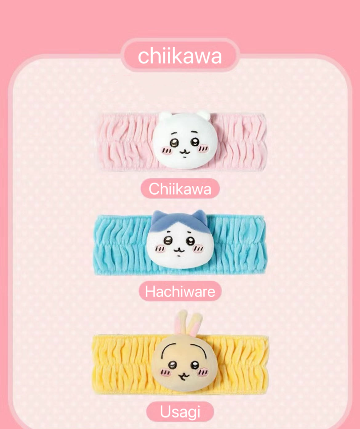 ChiiKawa X Miniso | ChiiKawa Hachiware Usagi Headband - Makeup Kawaii items Room Decoration doll KawaiiGiftLand