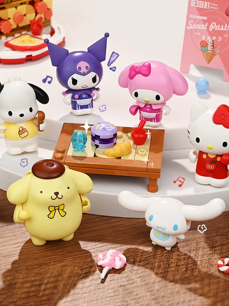 Sanrio Yummy Food Party | Hello Kitty My Melody Kuromi Cinnamoroll Pompompurin Pochacco -  Building Blocks Toy Collections