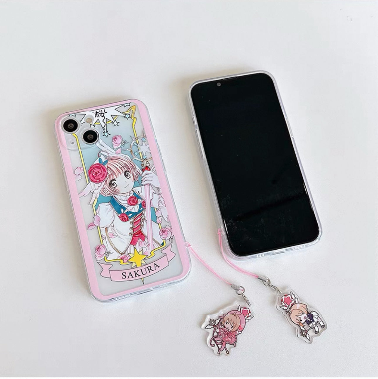 CardCaptorSakura Card Version Part 3 | Purple Flower & Rose - iPhone Case 6 7 8 PLUS SE2 XS XR X 11 12 13 14 15 16 Pro Promax 12mini 13mini KawaiiGiftLand