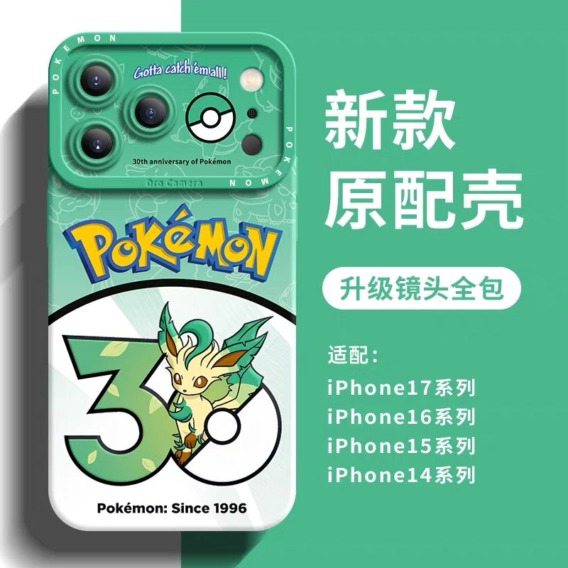 เคสซิลิโคนลายการ์ตูนญี่ปุ่น Pokemon รุ่นครบรอบ 30 ปี ตอนที่ 18 | อีวุยร่างพัฒนา Flareon Vaporeon Jolteon Espeon Umbreon Leafeon Glaceon Sylveon 8 สไตล์ - เคสโทรศัพท์ Samsung Galaxy S26 S25 S24 S23 FE Ultra Edge