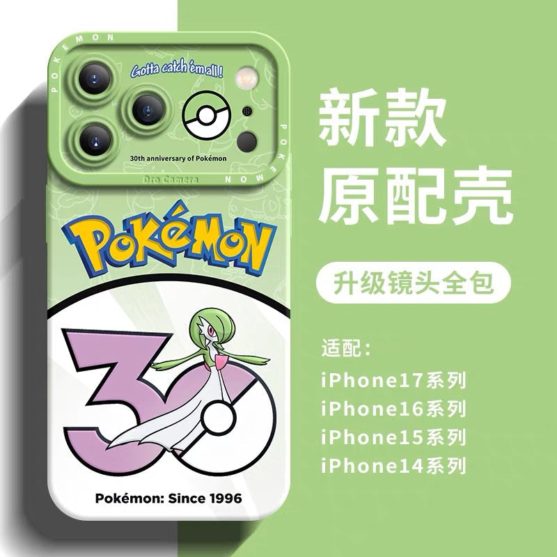 日本の漫画ポケモンシリコンケースポケモン30周年バージョンパート13 | ジュカイン バシャーモ ラグラージ サーナイト ボスゴドラ ボーマンダ ミロカロス メタグロス 8スタイル - iPhoneケース PLUS SE2 XS XR X 11 12 13 14 15 16 16e 17 17e Pro Promax 12mini 13mini