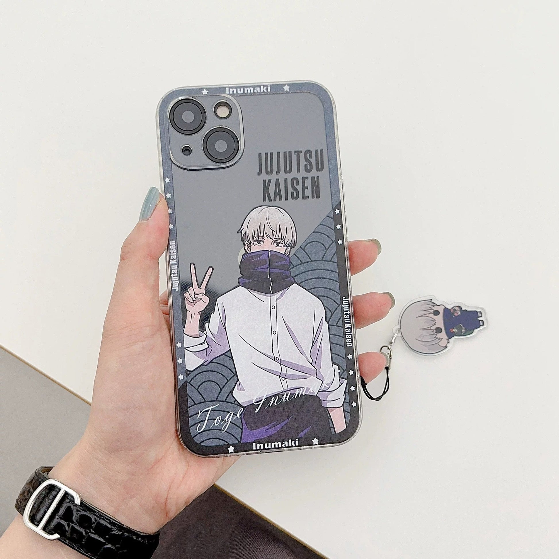 Japanese Anime Jujutsu Kaisen Clean Phone Case with Strap | Satoru Yuji Megumi Inumaki Toge - iPhone Case 7 8 PLUS SE2 XS XR X 11 12 13 14 15 16 Pro Promax 12mini 13mini KawaiiGiftLand