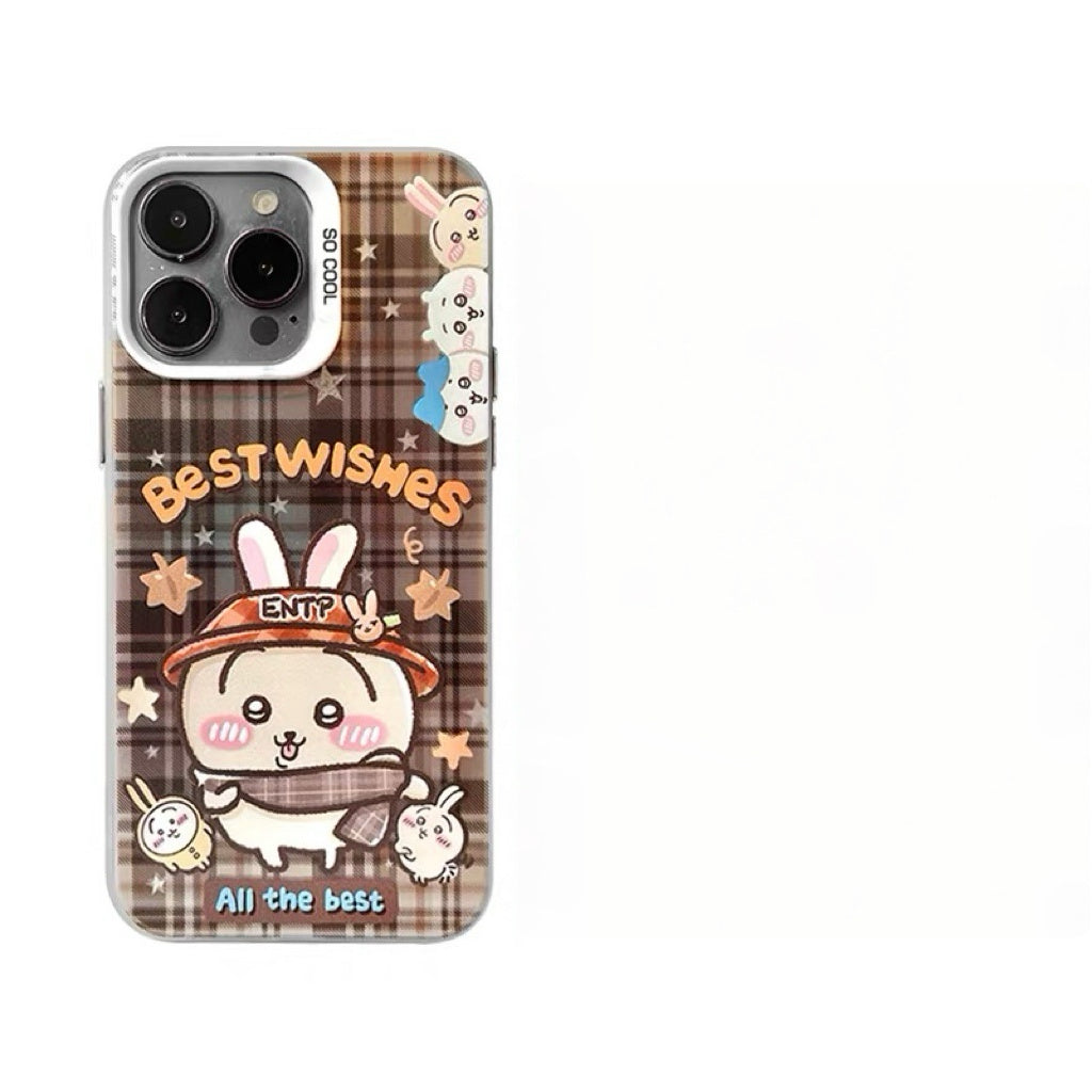 Japanese Cartoon ChiiKawa Best Wishes Winter Laser Case | ChiiKawa Hachiware Usagi Momonga - iPhone Case 11 12 13 14 15 16 16e 17 17e 18 Pro Promax
