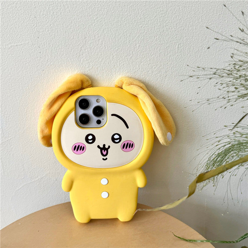 Japanese Cartoon ChiiKawa Pajamas Party Silicone | Hachiware Usagi - iPhone Case 15 14 13 12 11 Pro ProMax KawaiiGiftLand