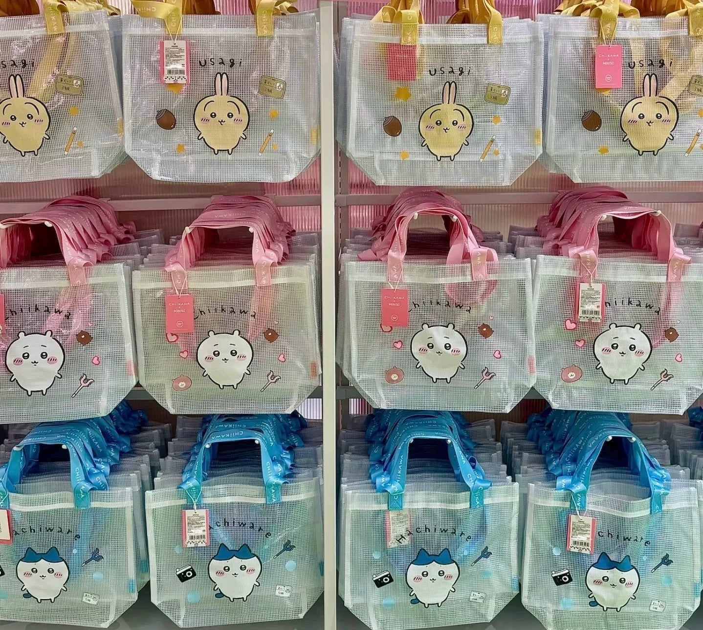 ChiiKawa X Miniso | ChiiKawa Hachiware Usagi Plastic PVC Bag - Kawaii items Cute Accessories KawaiiGiftLand