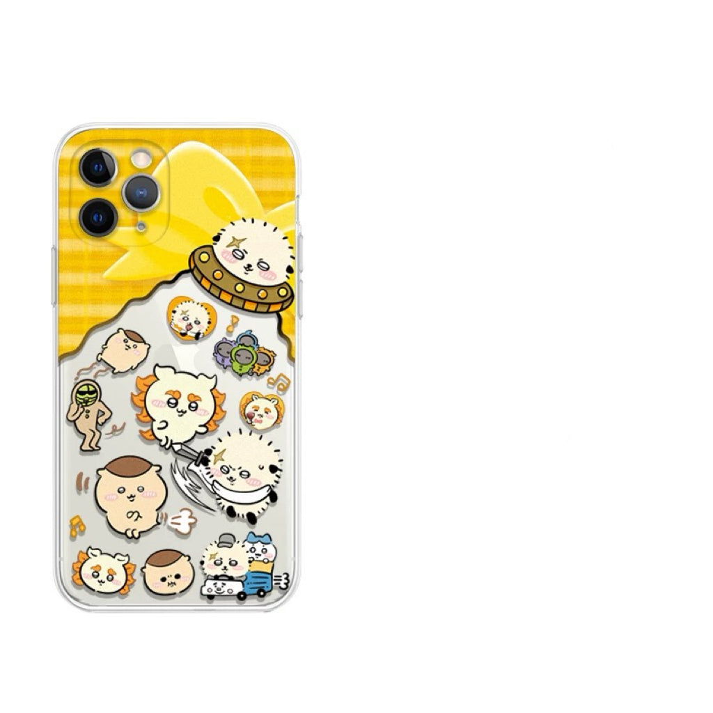 Japanese Cartoon ChiiKawa | Momonga Rakko Crab UFO Clear - iPhone Case 11 12 13 14 15 16 Pro Promax KawaiiGiftLand