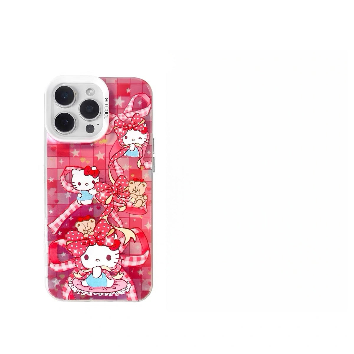 Japanese Cartoon Sanrio Colourful Ribbon Laser Case | Hello Kitty My Melody Kuromi Cinnamoroll Pompompurin Hangyodon 6 Styles - iPhone Case 11 12 13 14 15 16 16e 17 17e 18 Pro Promax
