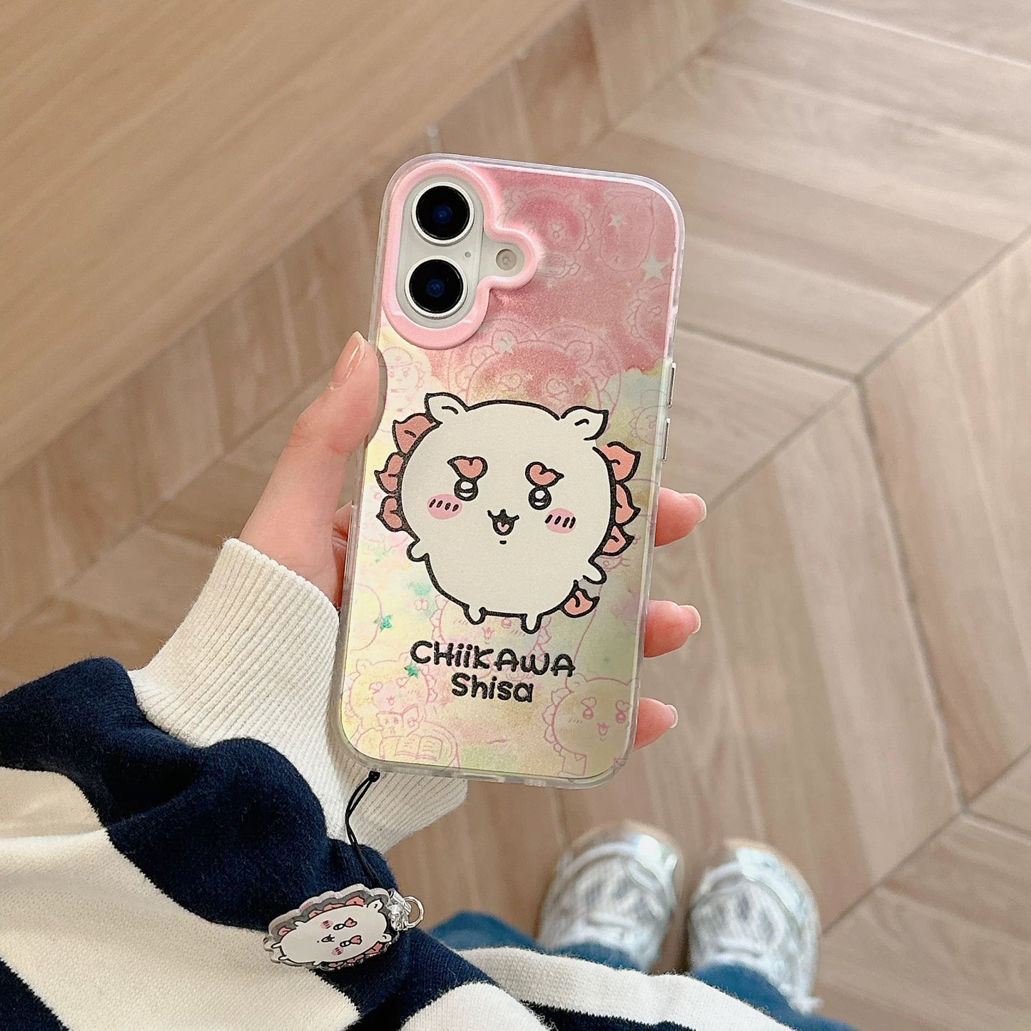 Japanese Cartoon iPhone Case with Strap | Laser Kurimanju Rakko Shisa Furuhonya - iPhone CasePhone Case 7 8 PLUS SE2 XS XR X 11 12 13 14 15 Pro Promax 12mini 13mini KawaiiGiftLand