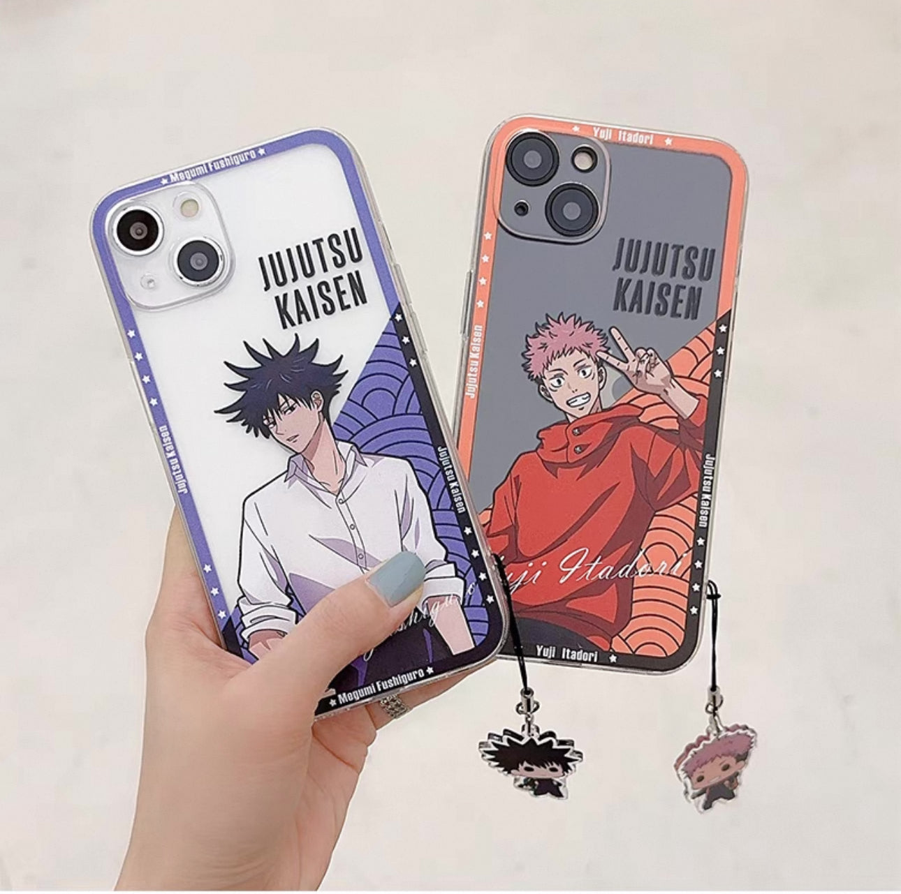 Japanese Anime Jujutsu Kaisen Clean Phone Case with Strap | Satoru Yuji Megumi Inumaki Toge - iPhone Case 7 8 PLUS SE2 XS XR X 11 12 13 14 15 16 Pro Promax 12mini 13mini KawaiiGiftLand