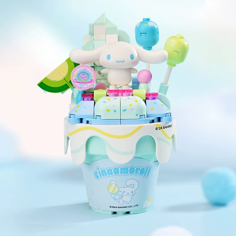 Sanrio Dessert Ice Cream Cone | Hello Kitty My Melody Kuromi Cinnamoroll Pompompurin Pochacco - Building Blocks Toy Collections KawaiiGiftLand