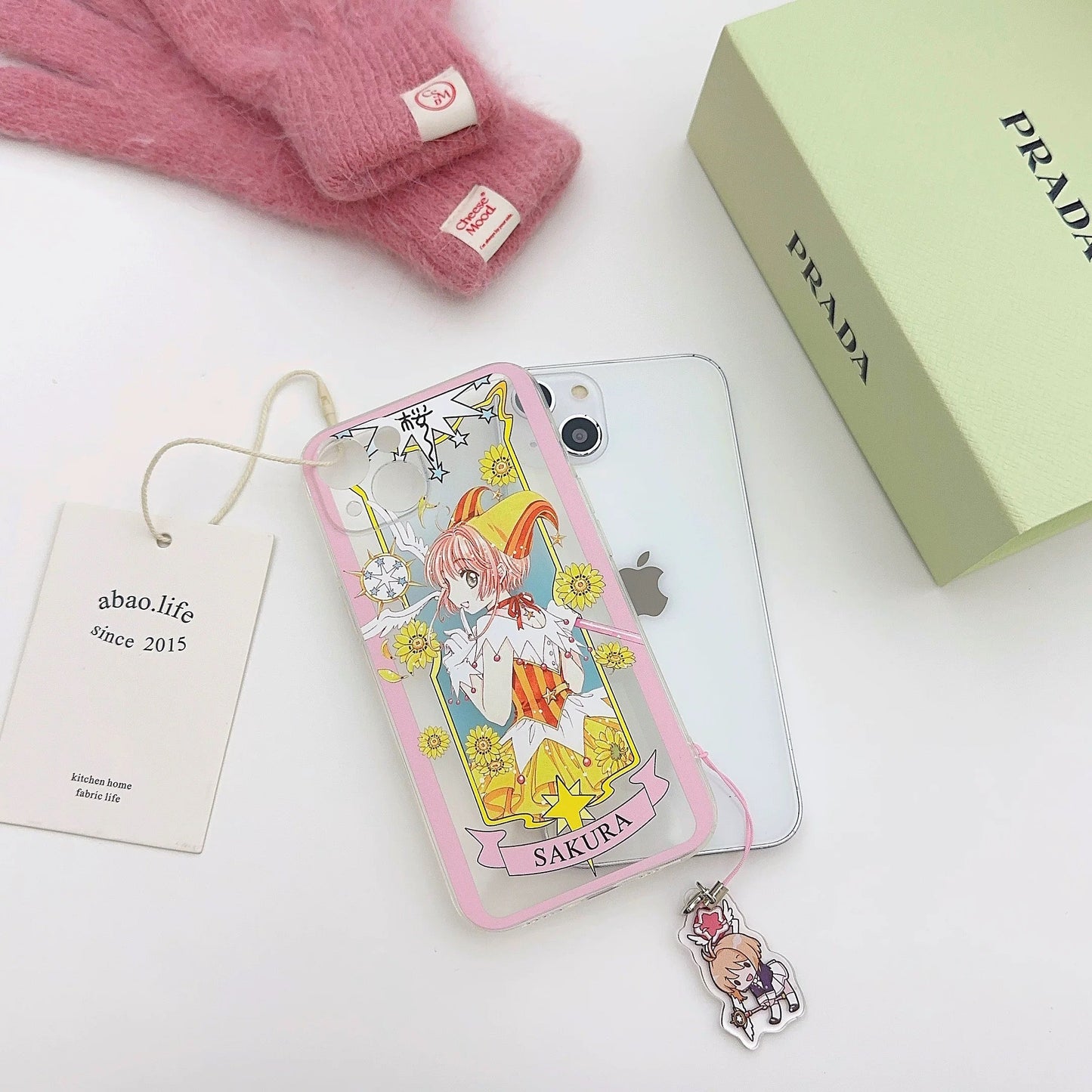 CardCaptorSakura Card Version Part 2 | Blue Flower & Yellow Daisy - iPhone Case 6 7 8 PLUS SE2 XS XR X 11 12 13 14 15 16 Pro Promax 12mini 13mini KawaiiGiftLand