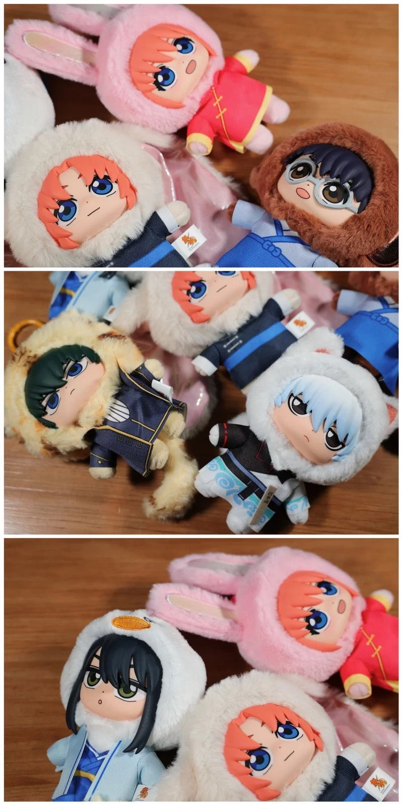 Eaki X Gintama Part 1 Series Beast House | Gintoki Kagura Shinpachi Kamui Kotarou Toushirou - Vinyl Face Plush Doll Figure Keychain Collectable Toys Mystery Blind Box