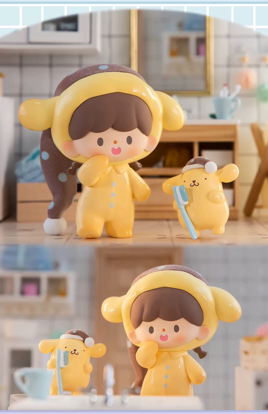 zZoton x Sanrio Characters Preparation Before Bedtime | Hello Kitty My Melody Kuromi Cinnamoroll Pompompurin Pochacco Hangyodon - Collectable Toys Mystery Blind Box