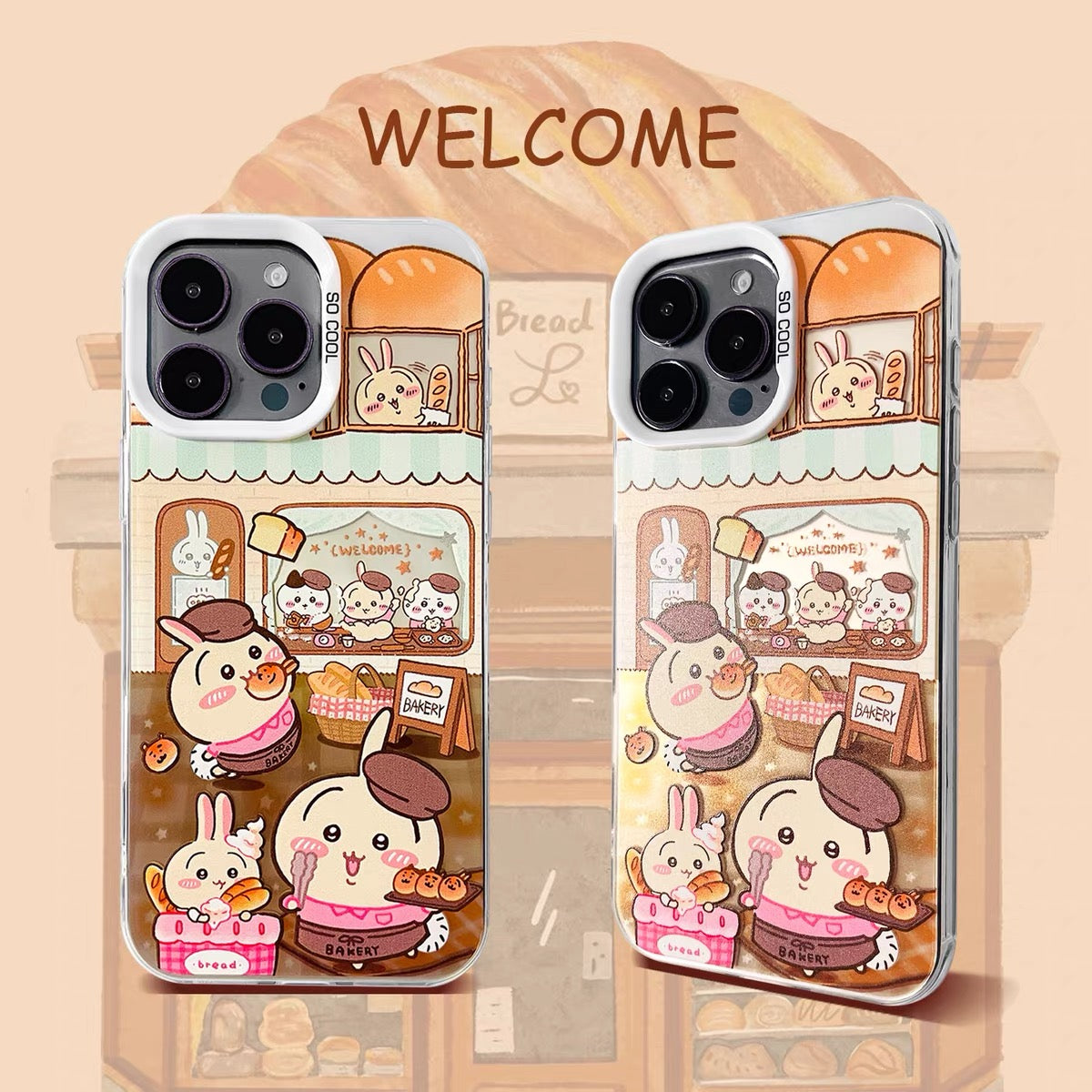 ちいかわパンカフェレーザーケース | ちいかわ ハチワレ うさぎ - iPhoneケース 11 12 13 14 15 16 16e 17 17e Pro Promax