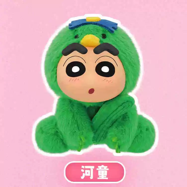 Japanese Cartoon Crayon Shin-chan Cosplay Sitting Series 1 Keychain | Sheep ChocoBi Kappa Rabbit Shiro Monkey Action Kamen - Figure Collectable Toys Mystery Blind Box