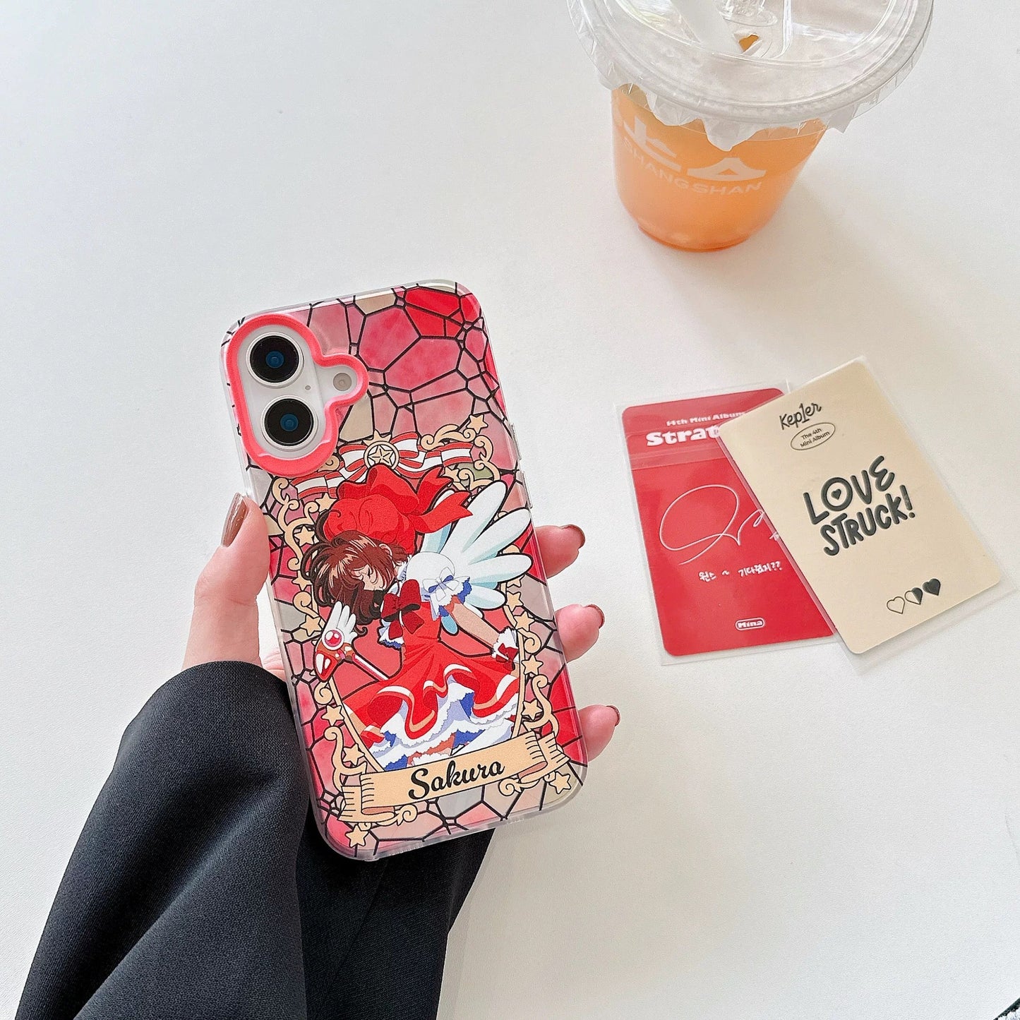 Japanese Cartoon CardCaptorSakura Layer Glass Window Version | Red Purple Yellow - iPhone Case 6 7 8 PLUS SE2 XS XR X 11 12 13 14 15 16 Pro Promax 12mini 13mini KawaiiGiftLand