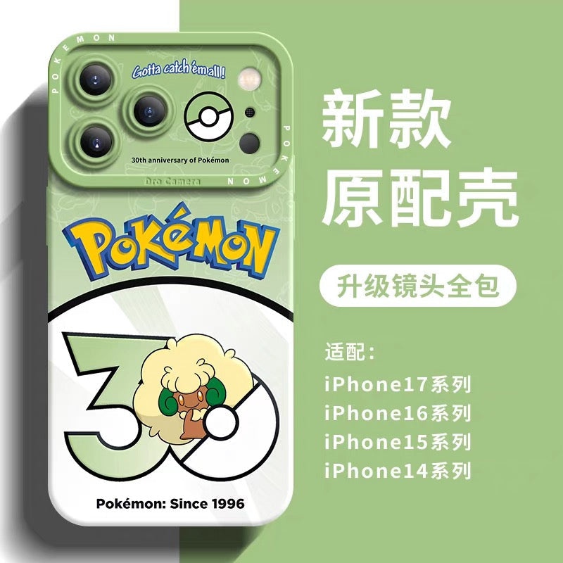 Japanese Cartoon Pokemon Silicone Case Pokemon 30周年記念版 Part19 | ジラーチ トゲキッス レントラー デオキシス ジバコイル ロトム エルフーン チラーミィ 8スタイル - iPhoneケース PLUS SE2 XS XR X 11 12 13 14 15 16 16e 17 17e Pro Promax 12mini 13mini