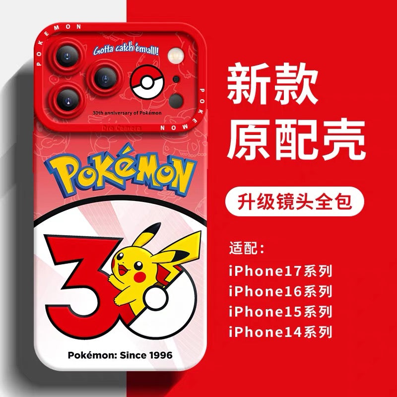 Japanese Cartoon Pokemon Silicone Case Pokemon 30 Anniversary Version Part1 | Bulbasaur Charmander Squirtle Pikachu Psyduck Ditto Slowpoke Gastly 8 Styles - iPhone Case PLUS SE2 XS XR X 11 12 13 14 15 16 16e 17 17e 18 Pro Promax 12mini 13mini