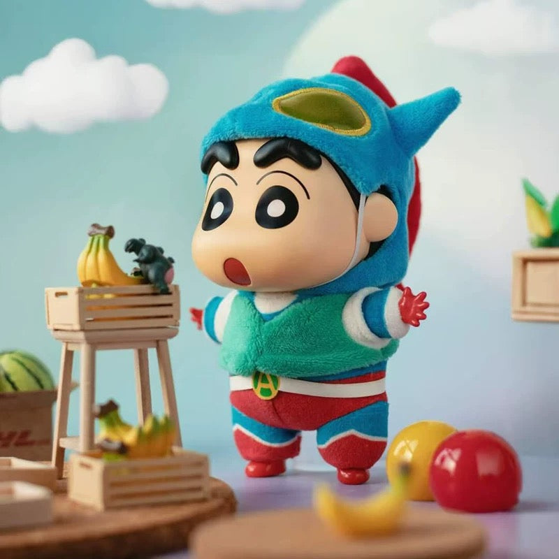 TopToy X Crayon Shin-chan Cosplay Party Part 1 Series Limited | ChocoBi Shiro Action Kamen Buriburi Elephant - Vinyl Face Plush Doll Figure Keychain Collectable Toys Mystery Blind Box