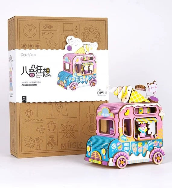 Craft Kits Wooden Music Box | Playful & Fun - DIY Handmade Mini World Miniature Gift