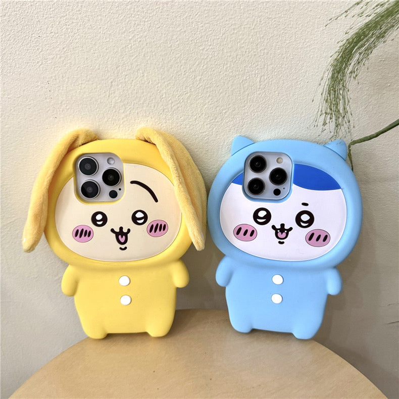 Japanese Cartoon ChiiKawa Pajamas Party Silicone | Hachiware Usagi - iPhone Case 15 14 13 12 11 Pro ProMax KawaiiGiftLand