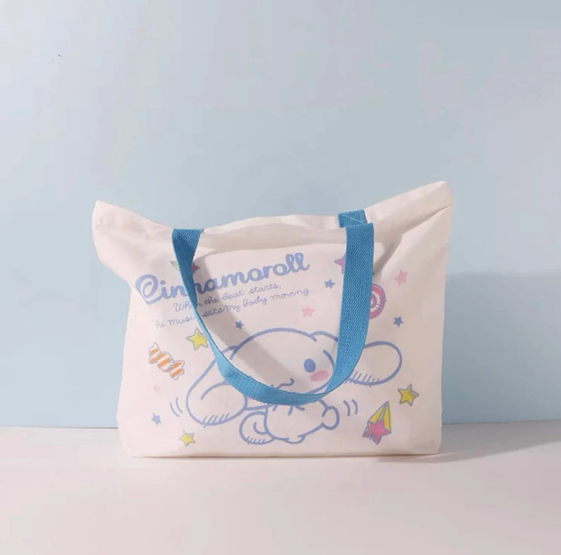 Sanrio Cinnamoroll Tote Bag with Zipper KawaiiGiftLand