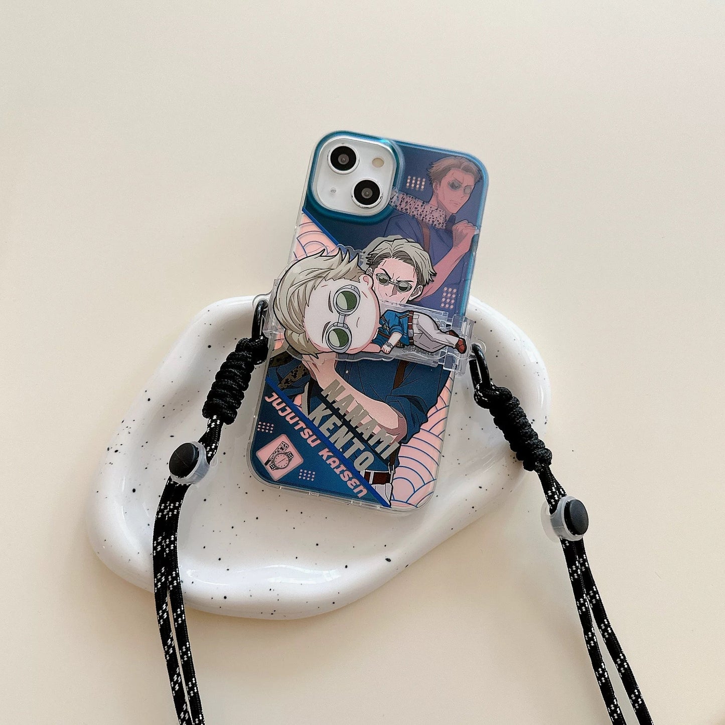 Japanese Anime Jujutsu Kaisen Phone Back Clip with Phone Lanyard | Satoru Yuji Megumi Nanami Kugisaki Nobara Inumaki Toge Zenin Maki Panda - for All Smart Phones KawaiiGiftLand