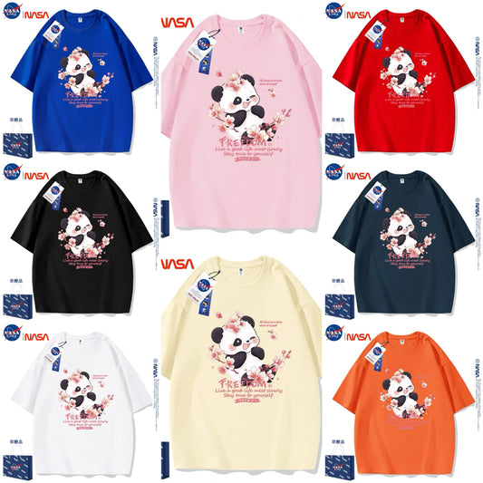 Cute Animals Panda Style T-Shirt Series | Smile Panda with Flower Part1 - Kawaii Fashion Items for Child & Adult Matching outfits for Parents and Children