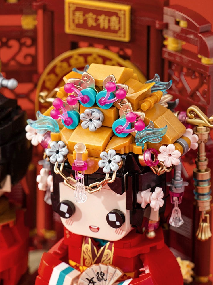 Loz Building Mini Block Characters Music Box | Chinese Wedding Bridegroom Bride - Valentine Wedding DIY Handmade Gift KawaiiGiftLand