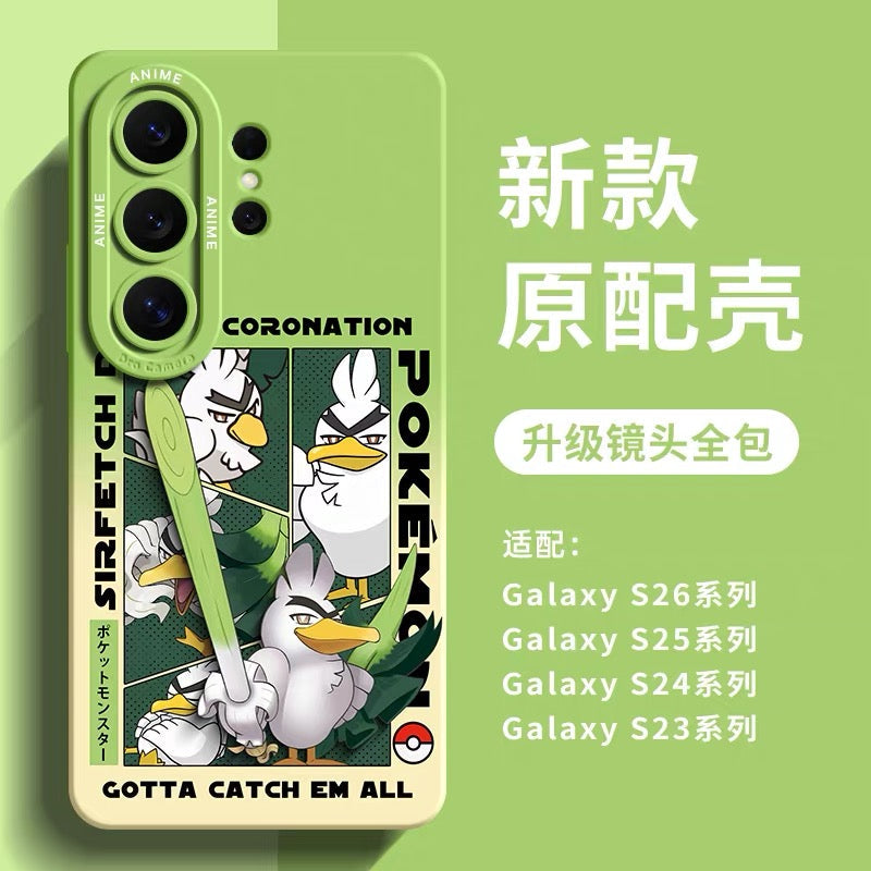 日本の漫画ポケモンシリコンケース ワールドチャンピオンシップ | サトシ ピカチュウ ルカリオ ネギガナイト ウオノラゴン カイリュー リザードン ゲンガー - スマホケース Samsung Galaxy S26 S25 S24 S23 FE Ultra Edge