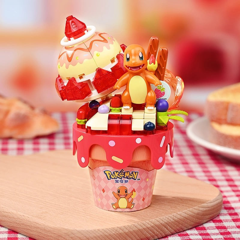 Pokemon Dessert Ice Cream Cone | Pikachu Charmander Squartle Bulbasaur Jigglypuff Eevee - Building Blocks Toy Collections KawaiiGiftLand