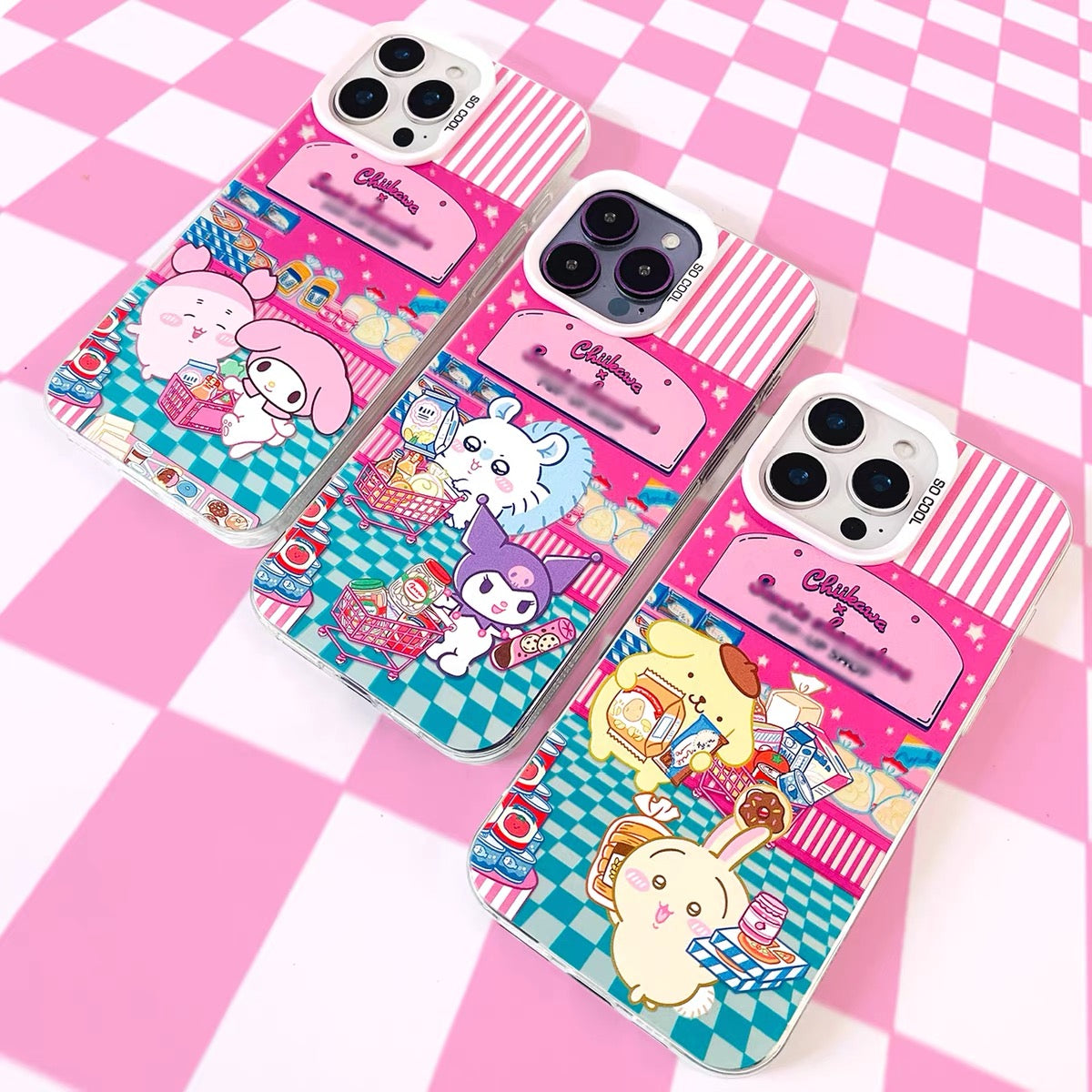 Japanese Cartoon ChiiKawa x Sanrio Pop Up Store Laser Case | Chiikawa Hachiware Usagi Momonga Shisa Crab 6 Styles - Phone Case Samsung Galaxy S26 S25 S24 S23 S22 S21 FE Ultra Edge