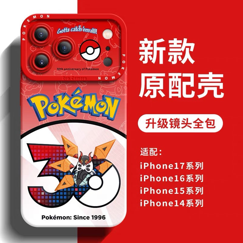 Japanese Cartoon Pokemon Silicone Case Pokemon 30 Anniversary Version Part30 | Morpeko Falinks Walking Wake Dracovish Slither Wing Gouging Fire Raging Bolt Iron Treads Iron Moth 9 Styles - Phone Case Samsung Galaxy S26 S25 S24 S23 FE Ultra Edge