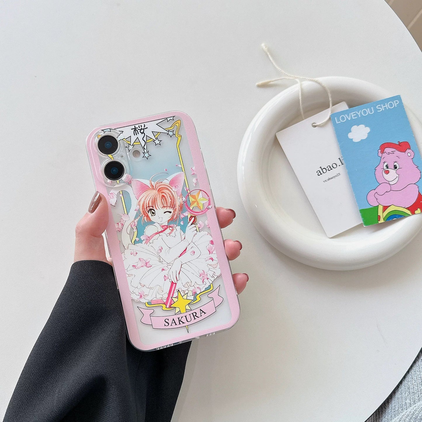 Cardcaptor Sakura Card Version Part 5 | Black & White Cat Sakura - Phone Case Samsung Galaxy Z Flip Fold 3 4 5 6 7