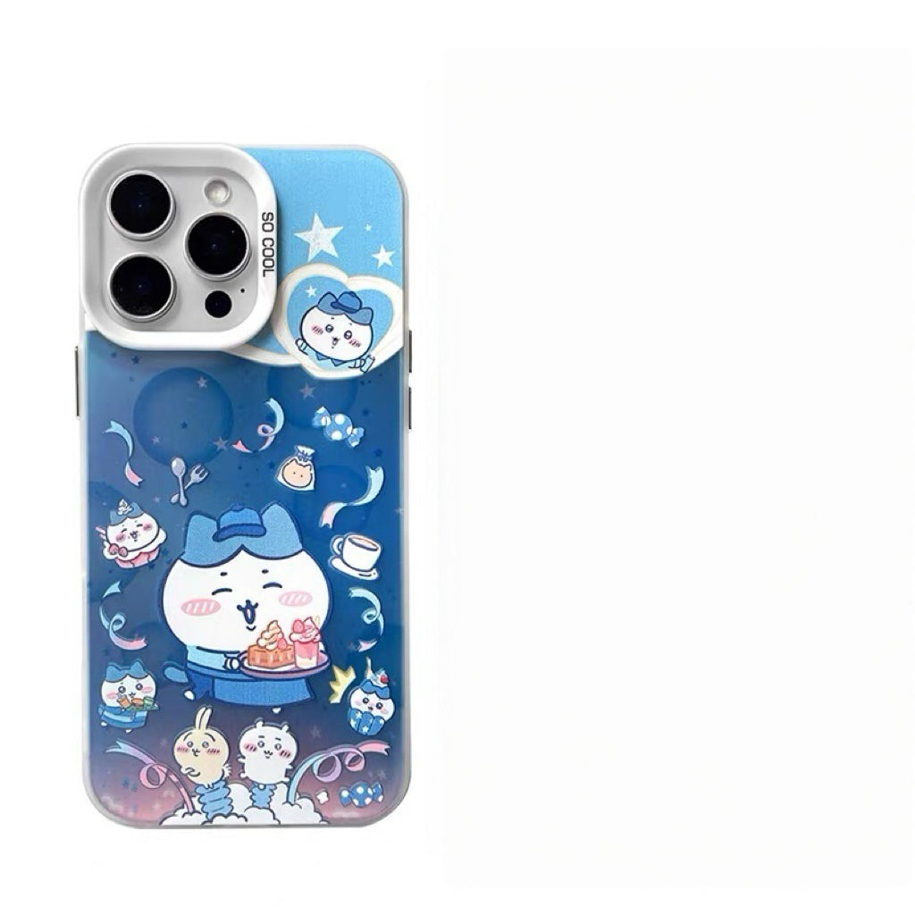 Japanese Cartoon ChiiKawa Cafe Waiter Laser Case | ChiiKawa Hachiware Usagi Momonga - iPhone Case 11 12 13 14 15 16 16e 17 17e 18 Pro Promax