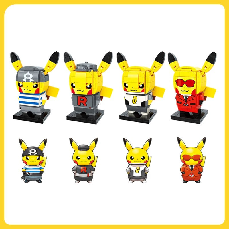Pokemon Pikachu Cosplay Role Build Blocks | Team Aqua Rocket Galactic Flare - Building Blocks Toy Collections