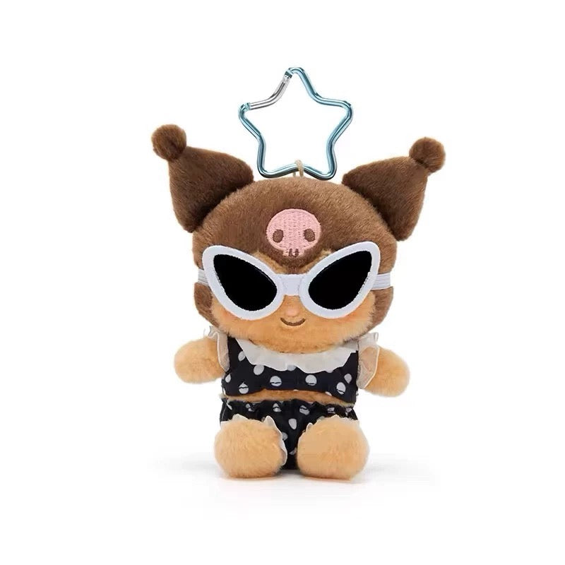 Japan Sanrio Sea Island Holiday | Hello Kitty My Melody Kuromi Cinnamoroll Pochacco - Mini Plush Doll keychain - KawaiiGiftLand