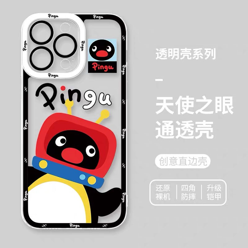 เคสไอโฟนลายการ์ตูนเพนกวินสุดน่ารัก Pingu & Friends 8 สไตล์ สำหรับ iPhone SE2 XS XR X 11 12 13 14 15 16 16e 17 17e Pro Promax 12mini 13mini