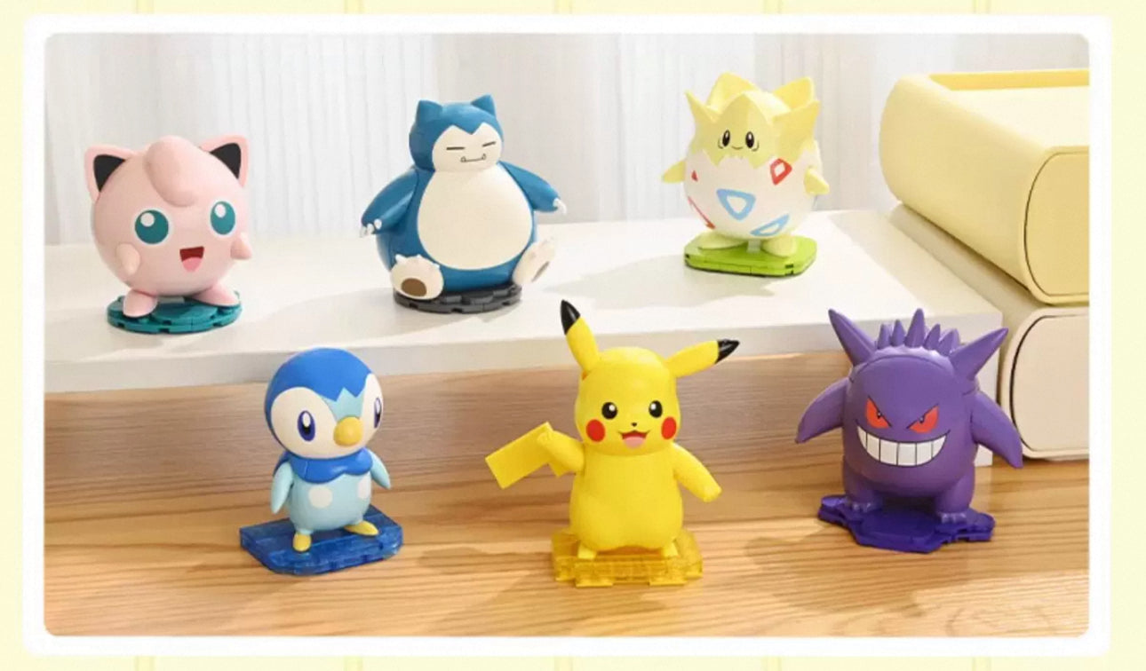 Pokemon Character Vivid Kuppy Build Blocks | Pikachu Jigglypuff Snorlax Piplup Togepi Genger - Moveable Building Blocks Toy Collections KawaiiGiftLand